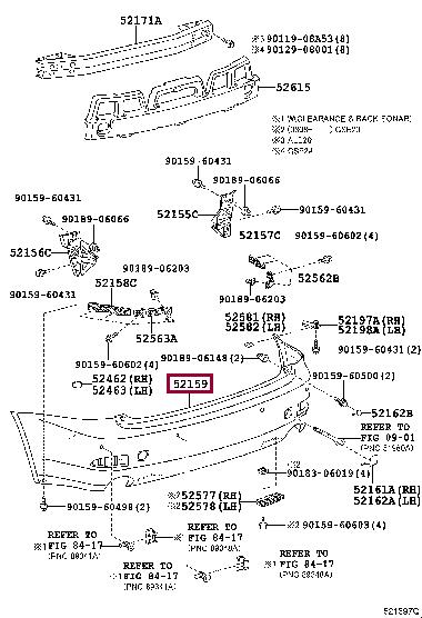 5215953933 Toyota Бампер задній