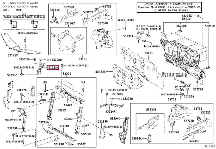 5310702030 Toyota Кронштейн радиатора