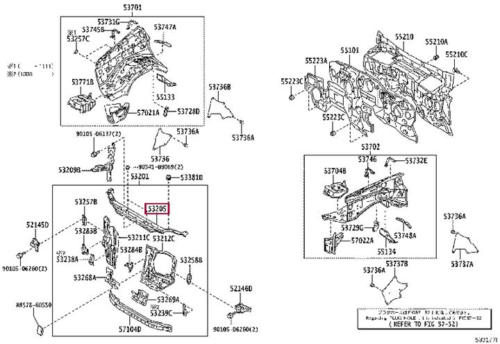 5320560080 Toyota Кронштейн радіатора