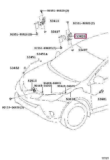 Петля капота Toyota 53420-42120