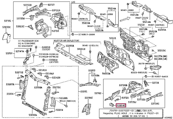 5381402030 Toyota Кронштейн крыла