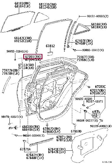 6700306150 Toyota Обшивка двери задней правой