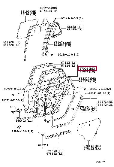 670030C080 Toyota Обшивка двери задней правой