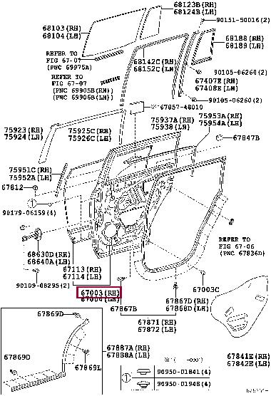 6700348120 Toyota Обшивка дверей задніх правих