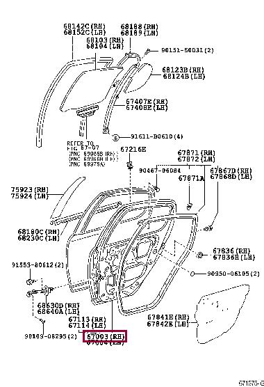 6700352070 Toyota Обшивка двери задней правой