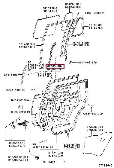 6700360390 Toyota Дверь задняя