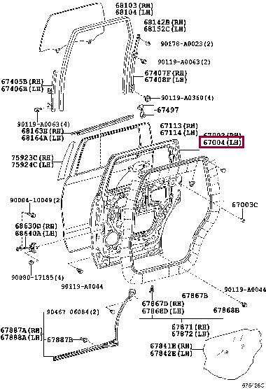 670040C151 Toyota Дверь задняя левая