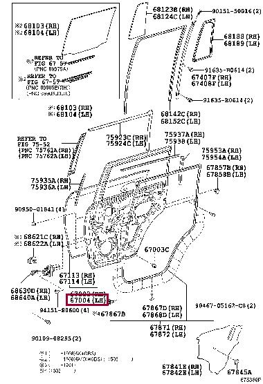 6700460431 Toyota Дверь задняя левая