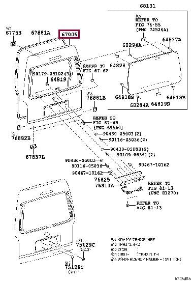 6700526G82 Toyota Дверь задняя