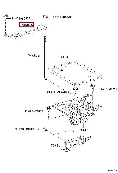 7440412520 Toyota Кронштейн акумулятора