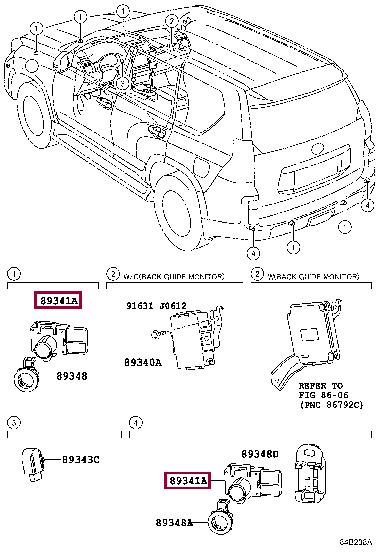8934160030E2 Toyota Датчик парковки