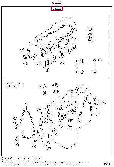 0411254220 Toyota Прокладки ГБЦ, комплект