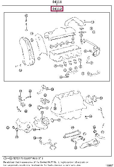 0411267022 Toyota Прокладки ГБЦ, комплект