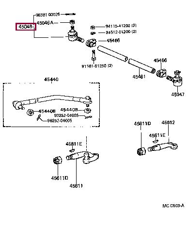 Toyota 45046-29315 Наконечник поперечної рульової тяги 4504629315: Купити в Україні - Добра ціна на EXIST.UA!