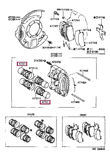 4773160010 Toyota Поршень тормозного суппорта