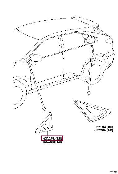 6211048040 Toyota Стекло боковое