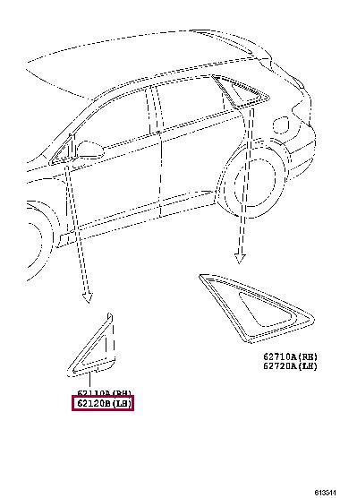 621200T010 Toyota Скло бічне