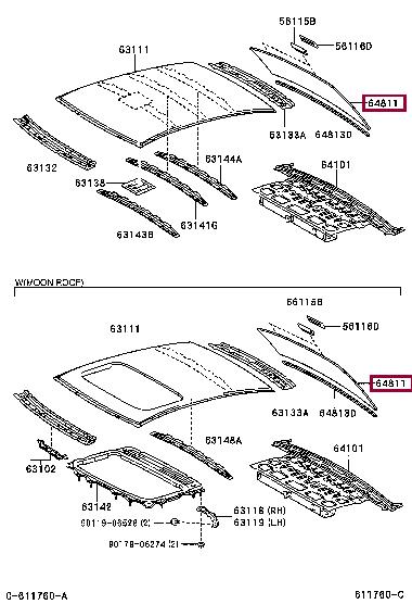 Toyota 64811-05030 Автозапчастина 6481105030: Приваблива ціна - Купити в Україні на EXIST.UA! 6481105030 Toyota Автозапчастина