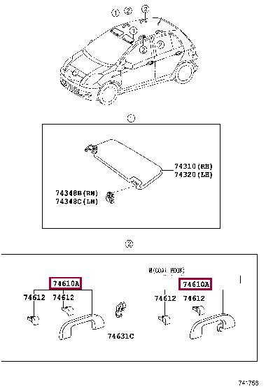 7461005140B1 Toyota Ручка