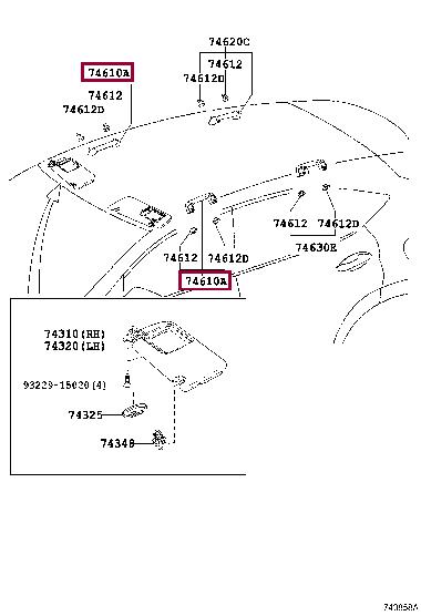 7461078010A0 Toyota Ручка
