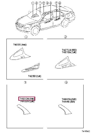 7461233050 Toyota Накладка ручки двери передней