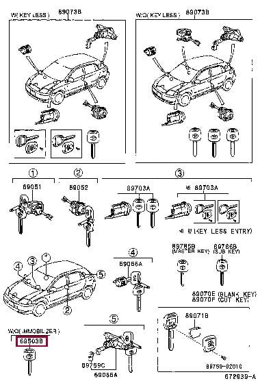 9008069007 Toyota Заготовка ключа зажигания