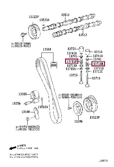 9090501077 Toyota Пружина клапана