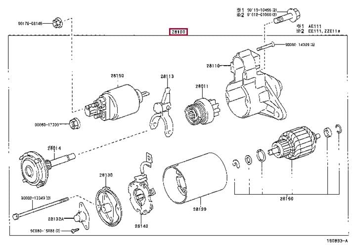 281000D030 Toyota Стартер