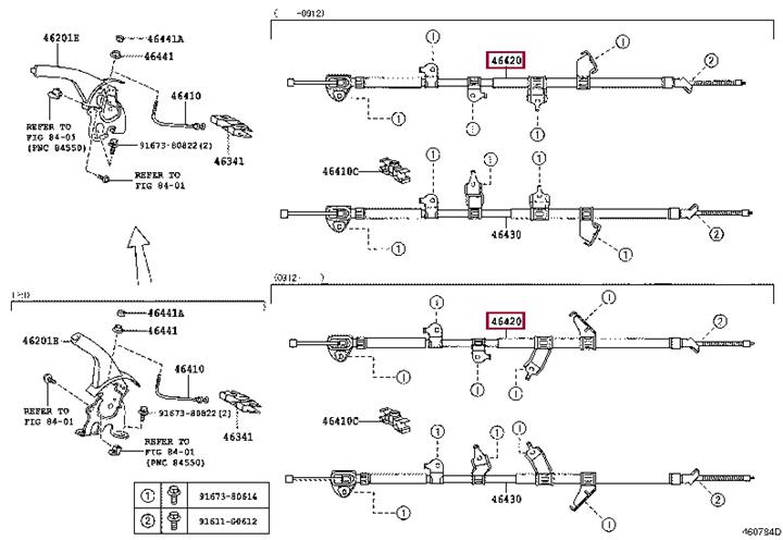 Toyota 46420-42142 Трос ручного гальма 4642042142: Приваблива ціна - Купити в Україні на EXIST.UA! 4642042142 Toyota Трос ручного гальма