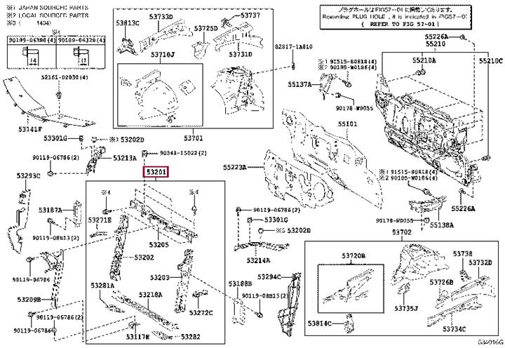 5320102906 Toyota Панель передня