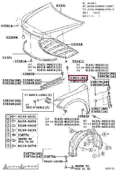 Toyota 53811-06230 Крыло в сборе переднее правое 5381106230: Отличная цена - Купить в Украине на EXIST.UA! 5381106230 Toyota Крыло в сборе переднее правое