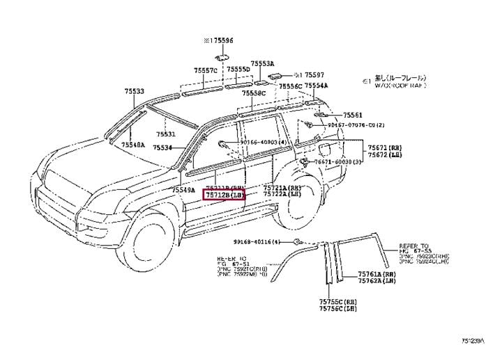 7571260061 Toyota Молдинг