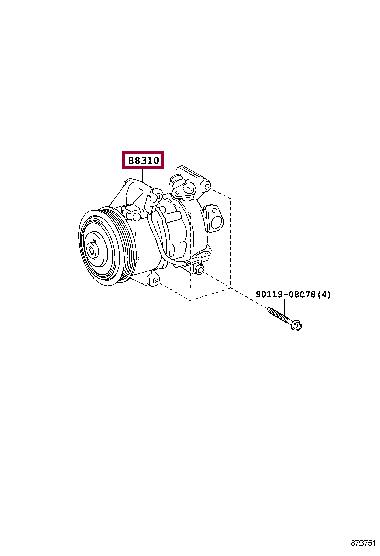 8831052720 Toyota Шкив компрессора кондиционера