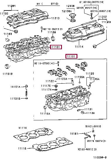 1110169136 Toyota Головка блока цилиндров