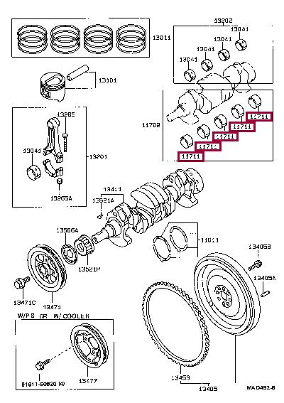 Toyota 11701-10012-04 Bearing, crankshaft 117011001204: Отличная цена - Купить в Украине на EXIST.UA! 117011001204 Toyota Bearing, crankshaft