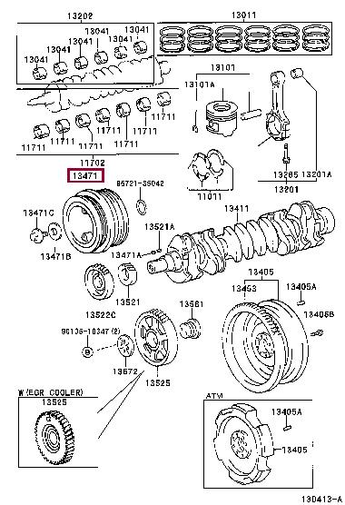 1340817030 Toyota Шкив коленчатого вала