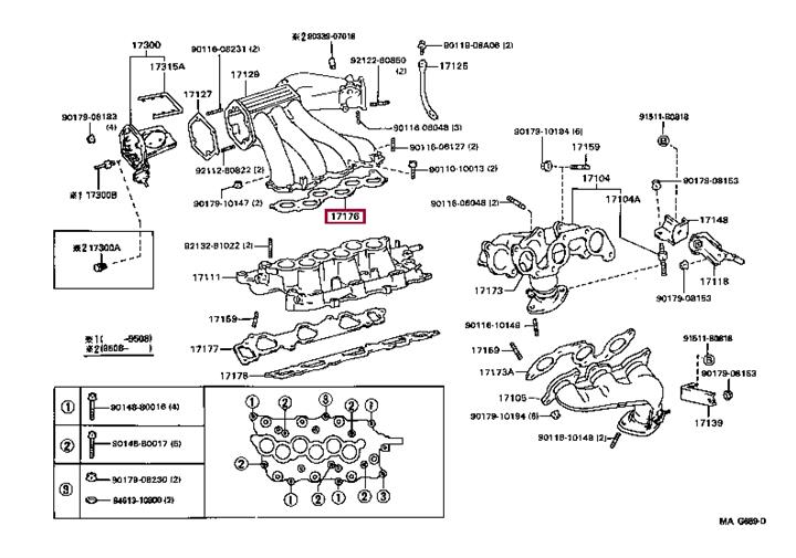 Прокладка впускного коллектора Toyota 17176-62030