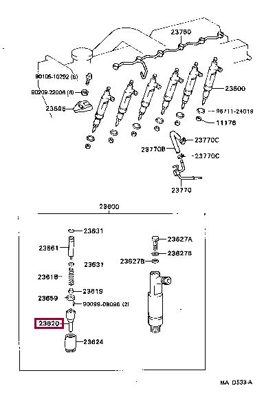 2362017010 Toyota Распылитель форсунки