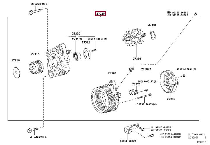 Toyota 27060-31072 Генератор 2706031072: Приваблива ціна - Купити в Україні на EXIST.UA! 2706031072 Toyota Генератор