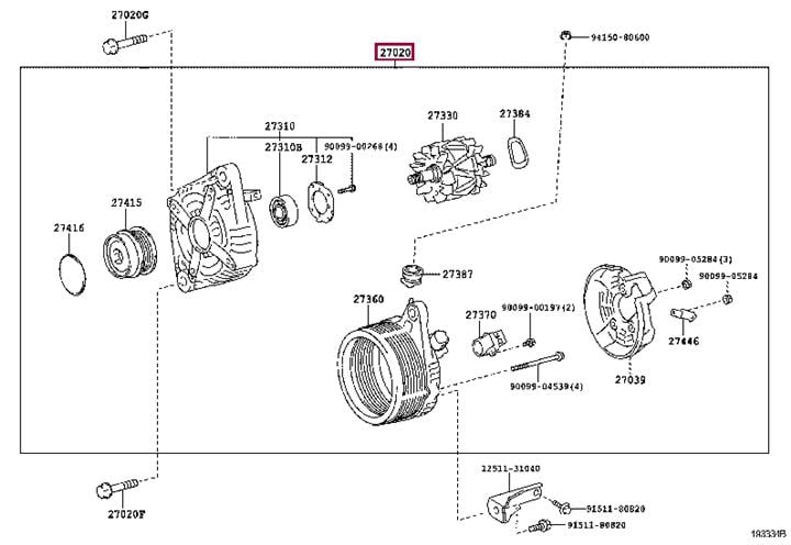 Toyota 27060-31220 Генератор 2706031220: Отличная цена - Купить в Украине на EXIST.UA! 2706031220 Toyota Генератор
