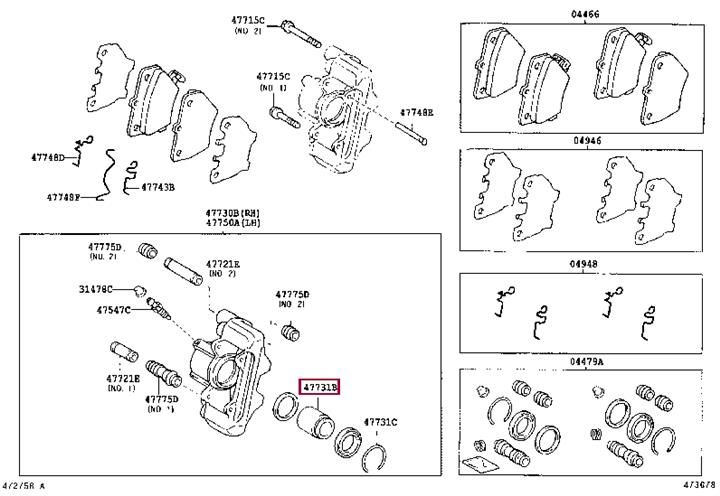 4773133040 Toyota Поршень тормозного суппорта