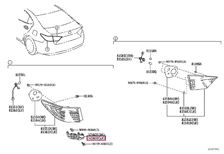 5256333040 Toyota Кронштейн бампера, upper lh