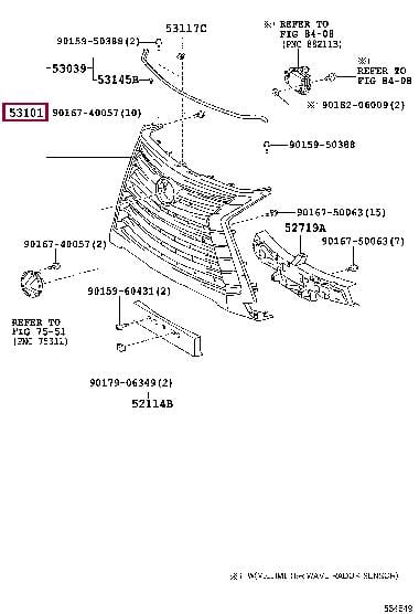 5310160570 Toyota Решітка радіатора