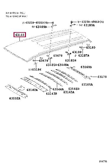 631110E150 Toyota Панель даху