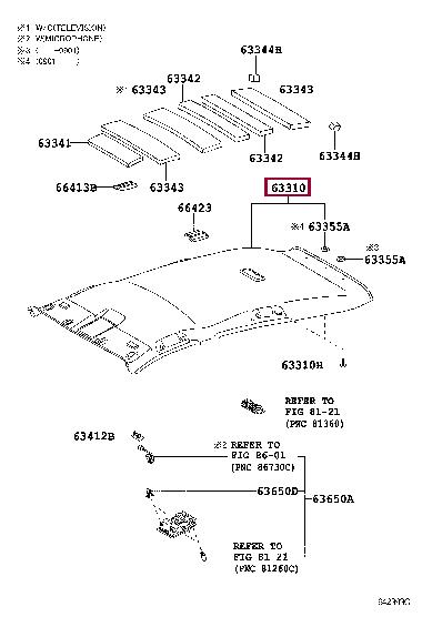 633100T023A0 Toyota Обшивка крыши