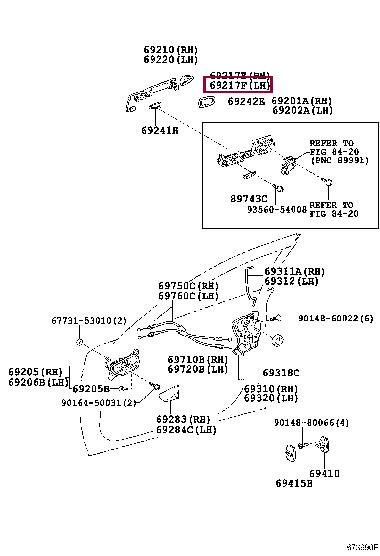 6921853021B1 Toyota Накладка передней левой ручки двери