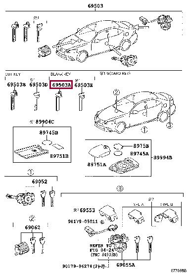 Toyota 69515-30380 Заготовка ключа 6951530380: Купити в Україні - Добра ціна на EXIST.UA!