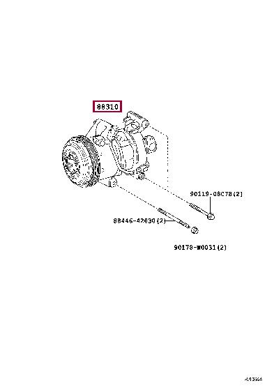 8831002800 Toyota Шкив компрессора кондиционера