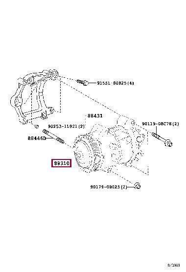 8831042380 Toyota Шкив компрессора кондиционера