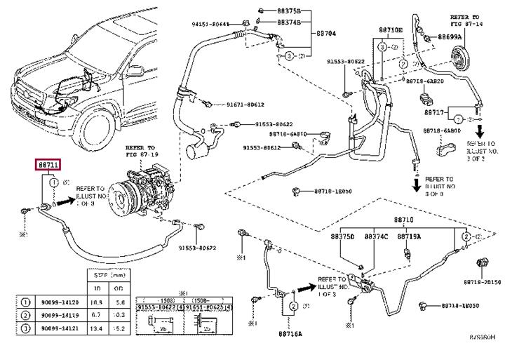 8871160820 Toyota Трубка кондиціонера